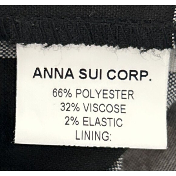 Anna Sui Black & White Gingham Fit & Flair Sleeveless Halter Dress Size 8 - Picture 7 of 9